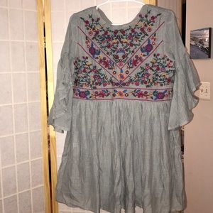 Embroidered spring dress